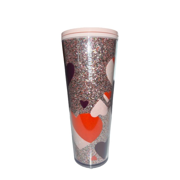 Starbucks Other - Starbucks 24oz Venti Cold Cup Tumbler Heart Valentine's 2021 Red Pink Glitter